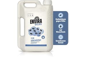 ‎ENVIRA Envira Floh Abwehrspray 2 Liter - Spray mit Langzeitwirkung gegen Flöhe, Katzenfloh, Hundefloh - Mittel gegen Flöhe für Wohnung & Möbel - Effektives Flohmittel & Flohschutz
