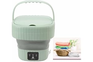 Leftwei Mini-Waschmaschine, Tragbare 6-Liter-Waschmaschine, Waschmaschinen, Mini-Faltwaschmaschine, Falteimer-Waschmaschine, Waschmaschine für Haushalt, Apartment, Hotel (Grün)