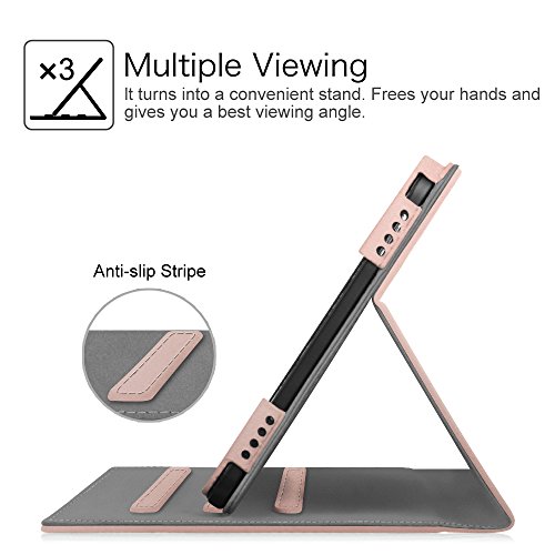 Fintie Samsung Galaxy Tab A 10.1 Hülle – [Eckenschutz] Multi-Winkel Betrachtung Folio Stand Schutzhülle Cover Case Tasche mit Dokumentschlitze, Standfunktion, Auto Wake / Sleep für Samsung Galaxy Tab A 10,1 Zoll T580N / T585N Tablet (2016 Version), Roségold - 4