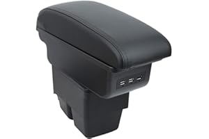 OYHCM Reposabrazos Central para Ford Fiesta MK7 2009-2017 Apoyabrazos con Doble Almacenamiento, Fácil de Instalar, Consola Central para Coche, Accesorio Personalizado Negro