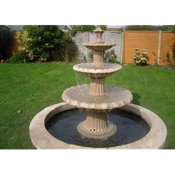 stone garden water fountain,4ft 3in small 2 tiered fountain self
