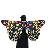 ❀ Halloween Mujeres Chicas Abrigo de Chal Novia Chiffon Cabo Bufanda Impreso Alas de La Mariposa Capa Bufanda de suave tela mariposa alas señoras traje de ninfa 197*125CM Disfraz de alas de ninfa con diseño de pavo real de Canela Otoño Invierno Mujeres Chales Elegantes Fiesta Relajado Ocio Casual Moda Atractivo Delicado Encanto Calentar Rebajas Chal Estola Mujer de Gasa para Fiesta Novia Boda 28 Colores