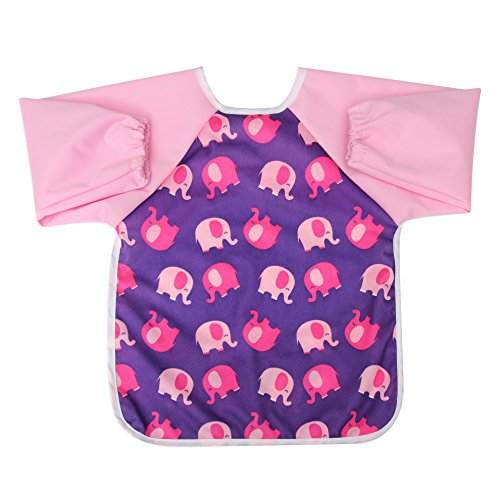 aviloo – Ärmel-Lätzchen für Babys – 100% wasserdicht und abwischbar – extra lang – mit Auffang-Tasche und Klettverschluss … - 3