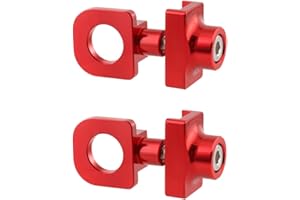 Saipor 2pcs Bicycle Chain Tensioner Adjuster Aluminum Alloy Chain Fastener for BMX Fixie Bike Single Speed Bicycle, Red