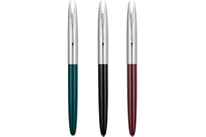 EROFA Hero 329-2, set di 3 penne stilografiche, pennino fine con diversi colori (nero, rosso, verde)
