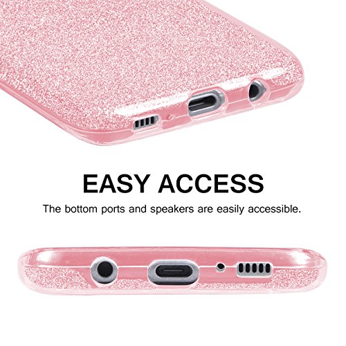 Funda Samsung Galaxy S8 Plus  6 2 Pulgadas  XY-shell Carcasa Silicona  Ultra fina   Anti-choques  Elegante y Brillante Funda de Samsung Galaxy S8 Plus 2017 para Mujer Guapa Rosa 