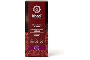 khadi ACAJOU Coloration végétale - Colore vos cheveux d'un rouge velouté et terreux à un brun-rouge foncé intense - 100% végétale et naturelle - 100 g