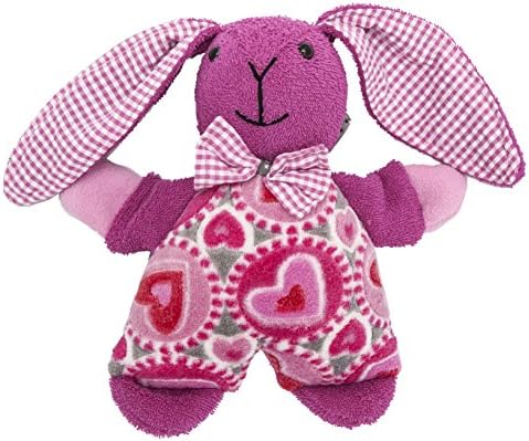 La Petite Unique | Cuddly Bunny Filu | High-quality terry fabric children's cuddly toy animal | Fluffy toy animal filled with silicone wadding | suitable for allergy sufferers, easy-care soft toy animal for young &amp; old | hearts pink (pink)
