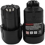 KINSUN 2-Pack Utensili Elettrici Batteria 10.8V 1.5Ah Li-Ion Per Bos Trapano Senza Cordone Driver di Impatto 2 607 336 013, 2