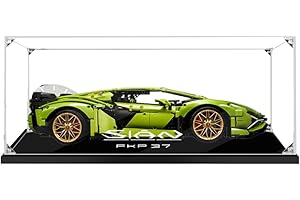 ColiCor Acrylic Display Case for LEGO 42115 Technic Lamborghini Sián FKP 37 Race Car, 2mm thickness Dustproof Protection Display Box Compatible with Lego 42115