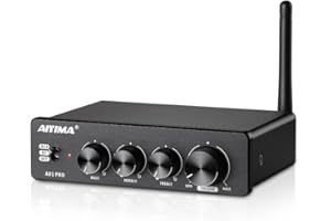 AIYIMA A01PRO Bluetooth 5.1 Audio Stéréo 2.0/2.1 CH Amplificateur 100W x 2 TPA3116 Amplificateurs de Puissance Mini Hi-FI Classe D Amplificateur Intégré pour Haut-parleurs Domestiques Récepteur