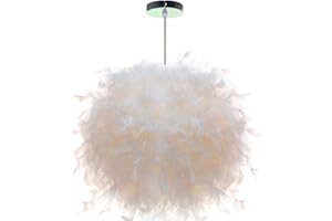 PETITES ECREVISSES Suspension Plume Luminaire Blanche Moderne Lustre Abat-Jour 30cm pour les Salons Chambres des Enfants