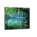 Produktbild Leinwandbild Wandbild Kunstdruck DekoShop Geheimer Türkiser See AMDPP1508O4 O4 (60cm. x 40cm.) Picture Canvas Print | Natur Blumen Pflanzen Wasserfall Wasser Liane