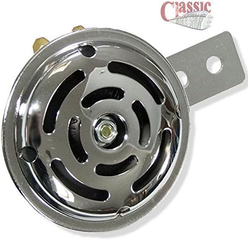 Universal 12 Volt Chrome Horn, Ideal For Classic Motorcycles, Cafe Racers, Choppers, Bobbers etc
