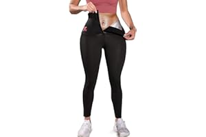 KUMAYES Pantalones de Sauna Mujer Nanotecnología - Leggings Pantalones Deportivos Mujer Mallas Termicos de Neopreno Faja Reductora para Deporte