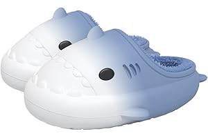 NIBESSER Pantofole Squalo Bambina Ciabatte Bambino Invernali Pelose Ciabatte Squalo Bambino Inverno Impermeabili Pantofole da Casa con Suola Spessa Comode Antiscivolo Lavabili