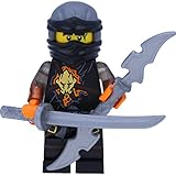 LEGO Ninjago Minifigur Ninja Cole RX aus Set 70589 Rock Roader incl. 2 GALAXYARMS Schwertern - LEGO