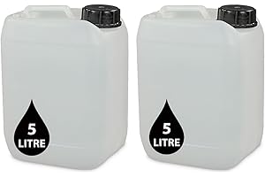 POWERCHEM 2 x 5L JERRY CAN - UN Approved Stackable Bottle Container + 51mm Tamper Evident Cap | Perfect for Storage of Water Liquid NATURAL