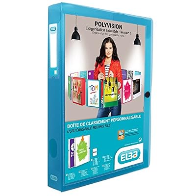 Elba - 100200140 - Polyvision Boîte Personnalisable Dos 40mm Polypropylène Translucide 24X32 Bleu