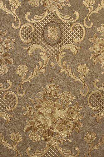 Vinyltapete Tapete Barock Retro # nougat/brau/gold # Kingwelson # 690807 - 3