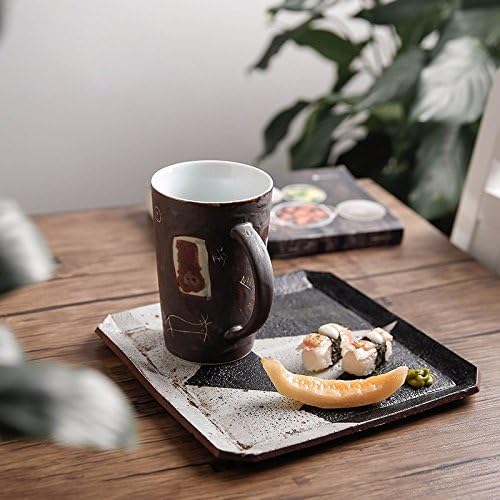 SSBY Large Capacity Ceramic Mugs Hand Carved Lettering Ceramic Cup Coffee Cup Cup Vintage