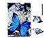 Produktbild KSHOP Hülle für Apple iPad Pro 12.9 Smart Case Cover Ledertasche Schutzhülle Bumper Hüllen Tasche Leder Hülle Ultra Slim Lederhülle Flip Case Etui mit Standfunktion Magnetverschluss - Blue Butterfly Schmetterling