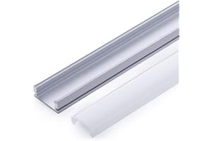 Greenice Perfíl Aluminio para Tira LED - Difusor Opal SU-A1707 x 2M