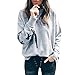 Produktbild Tops Langarm Shirt Damen Sunday Beiläufiges Bogen Rundhals Strickjacke Getreide Oberseiten Sport Pullover (M, Grau)