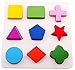 Homgaty Colorful Wooden Building Blocks 9 Shapes Plate Baby Kids Toy Educational