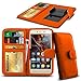 Produktbild N4U ONLINE - Clip Serie PU- Leder Etui Buchhülle für Motorola Moto G (2nd Generation) - Orange