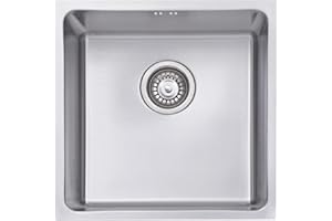 JASSFERRY Évier de cuisine Cuve simple, Acier Inoxydable, sous comptoir, avec crépine