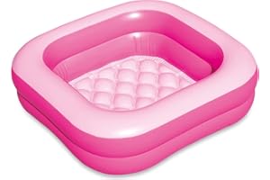 Summer Waves Piscina, Piscina Hinchable, Piscina Familiar, Piscina de Jardin, Piscina Infantil, 86 x 86 x 25 CM | Rosa