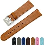 CIVO Quick Release Uhrenarmband Einfach Uhrband Top Korn Echtes Leder Schnelle Veröffentlichung Ersatzband Edelstahl Schnalle Smart Watch Strap 18mm 20mm 22mm Uhr Armband Herren Damen Watch Band mit Federstege Werkzeug und 2 Quick Release Pins Bonus (Hell Braun, 20 mm)