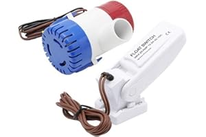 Fesjoy 12V 1100GPH Bomba de achique automática para barcos Interruptor de flotador Interruptores de sentina Sensor de flujo para bomba de agua eléctrica