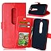 Produktbild Nancen Compatible with Handyhülle Motorola Moto G3 (5,0 Zoll) Lederhülle Style Acht Farbe Weich PU Flip Case Ledertasche/Schutz Etui, Karten Slot Foto Wallet Hülle