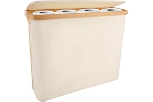 ‎ASELECTED ASelected 23L Toilettenpapier Aufbewahrungskorb, 45 x 15 x 35 cm Klopapier Aufbewahrung, Toilettenpapier Aufbewahrung Organizer Toilettenpapierständer 12 Rollen für Badezimmer Wäsche Wohnzimmer