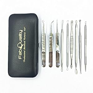 FabQuality 9pcs Blackhead Remover - Acne Pimple Comedone Extractor - Bonus eBook, Whitehead Removal Tool Kit Set of 9Pcs… - Image 4