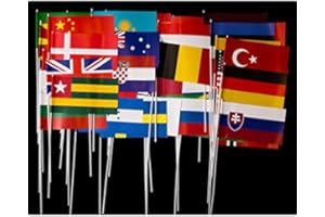 Everflag 50 Verschiedene Länder-Papierfähnchen im Set - bunt gemischt