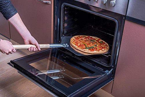 culinario Alu Pizzaschaufel mit Holzgriff, Pizzaheber aus Aluminium, 35,5 x 30,5 cm, Stiellänge: 43 cm - 3