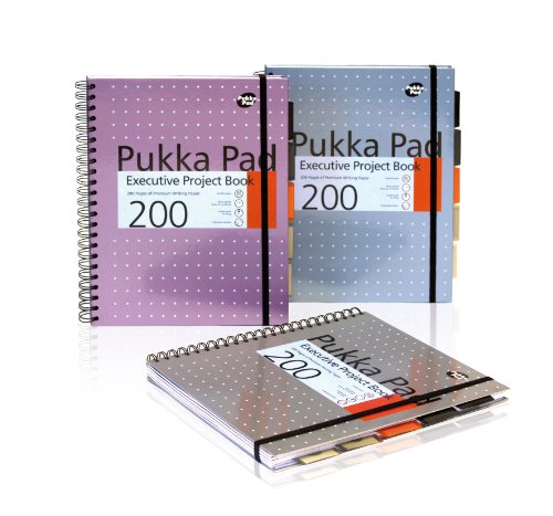 Pukka Pad, 6970-MET Metallic Executive Project Book A4, Silver / Pink / Blue  Pack of 3