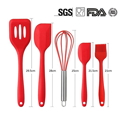 10 Kochen Tools Set, aigumi Küchenutensilien aus Silikon Kochutensilien hitzebeständig Antihaft ungiftig leicht zu reinigen … - 3
