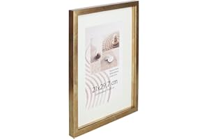 KM Foto 3D Objektrahmen Holz Bilderrahmen Shirt Trikot Rahmen Collage Wanddeko Poster S220: Farbe: Gold-Antik | Format: 40x50