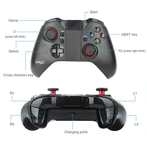 PowerLead Gap   mando cl  sico Bluetooth Wireless Gamepad del juego  con funci  n de rat  n  para PC Samsung MOTO HTC Addroid TV Box Tablet