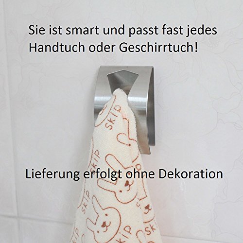 Handtuchklemme Selbstklebend aus Edelstahl 75 x 50 mm in Silber (4stk) - 4
