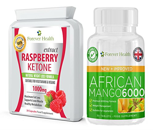 African Mango 6000 + PURE RASPBERRY KETONE For SUPER FAST Weight Loss - 30 Pills Of Each Product - LOSE UP TO 4.5 KILOS IN 4 WEEKS With These Super Strong Diet Slimming Tablets Also Known as Irvingia Gabonensis This NEW Herbal Supplement Regulates LEPTIN - a Natural HORMONE that Controls your Body FAT ! Lose Weight and Slim Fast ! FREE UK DELIVERY & FREE DIET PLAN - 60 total x Super Strong Dieting Slimming Tablets For Up to 1 Months Supply !