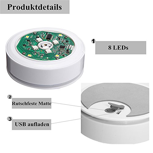SOLMORE LED Nachtlicht mit 8 Beleuchtung Touch Schalter USB Nachtlichter Nachttischlampen Schlummerleuchten Stimmungslichter Weiche Silikon Lampe für Kinder Baby Tisch Zimmer Schlafzimmer - 5