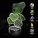 Produktbild IGEMY Liebe Bär 3D Nachtlicht Tisch Schreibtischlampe 7 Farben 3D Optische Täuschung Lichter (Kimitsu)