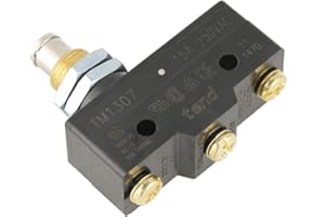 Les-Theresa Microinterruttore TM1307 Attuatore a stantuffo per montaggio a pannello Micro interruttore di finecorsa momentaneo Nero