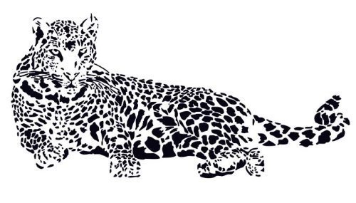 Riesige Gepard Wand Aufkleber Leopard Jaguar Wand Abziehbild Vinyl entfernbares Wandbild für Wohnzimmer Schlafzimmer Schwarz