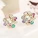 EQLEF® High-grade Multicolor Fashion Hypoallergenic Flower Shape Plated Diamonds Earrings for Women